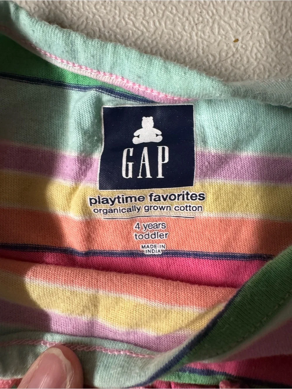 GAP Girls' Striped Ruffle-Front - Multicolor Shirt - Picture 2 of 2